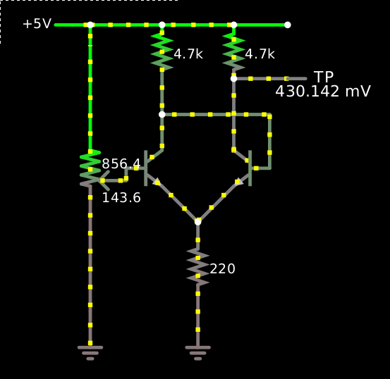 (schematic of simple Schmitt circuit)